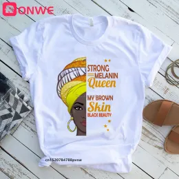 Kvinnors afrikanska svarta tjej T-shirt, melanin tee-skjorta, kvinnlig t-shirt, skönhet, afrikansk, svart tjej, droppfartyg