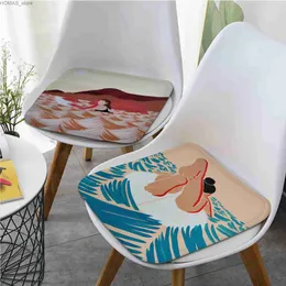 Cushion/Decorative Pillow Beach Swim Pool Abstract Art Tie Rope Plush Cushion Home Back Cushion Soft Comfortable 50x50cm Chair Cushions Y240401