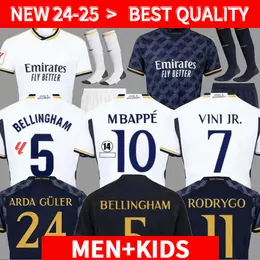 24 25 Bellingham Soccer Jerseys Valverde Vini Jr Madrids 2024 2025 Rodryo Mbappe Fan Player Version Mordric Camavavera Football Shirts Kit Hala Men Kids Uniform