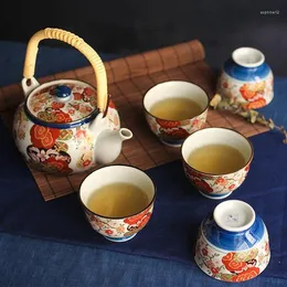 Teaware set Japan Importerad arita rostning stråle te-set presentlåda Cherry Blossom Teapot Cup Anti-Scaling