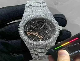 2022 إصدار جديد Ston Skeleton Watch Pass TT Mens Diamonds أعلى جودة Mechanical ETA Movement Luxury Iced Out Sapphire Shiny7665686