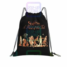 Genesis Band A Trick Of The Tail Album Cover Drawstring Bags Gym Bag Bookbag Portátil Impressão 3D Outdoor Running e3dx #