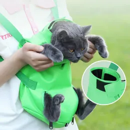 Kattbärare Pet Portable Travel Out Bag Soft Foldbar Ryggsäck Säkerhet Scratching Special Fixed Nail