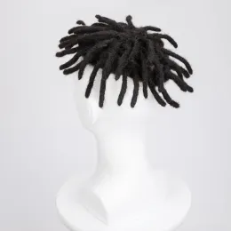 DREADLOCKS AFRO CURLY TOUPEE MALE HAIR CAPILLARY POSTHESIS HUMAN HAIR SYSTEM MEN HAIR交換自然色レミーウィッグマン