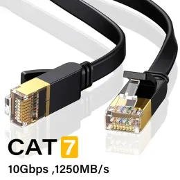 CAT 7 Ethernet-Kabel Flach-LAN-Kabel 10 Gbit / s Hochgeschwindigkeit RJ45-Netzwerk für Router-Modem-Computer-PC und Laptops PS3 PS4 1-10M