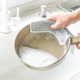 Panos de lavagem de arame multiuso panos de arame não arranhado pano de piloto fácil enxaguar as toalhas de pano de limpeza de cozinha de arame