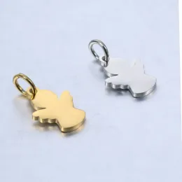 Zauber neu 20 Stück/Los Littel Angle Charme Anhänger kann eingravierter Fairwinkel DIY Schmuck Spiegel polierter Edelstahl Charme Charms