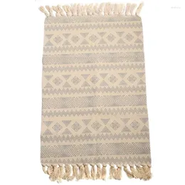Tappeti in cotone lavorato a maglia ispessito antiscivolo con frange tappetino stampa cucina soggiorno comodino tappeto