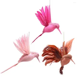 Garden Decorations DIY Wedding Home Decoration Christmas Tree Pendant Fake Foam Animal Simulation Feather Birds Models Hummingbird