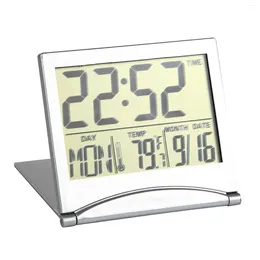Настольные часы ЖК-дисплей Цифровой дорожный будильник Режим повтора Календарь напоминаний Складной компактный стол на батарейках для обучения