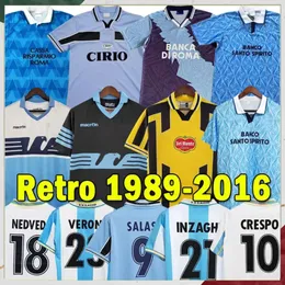 Simeone 1989 1990 Lazio Retro Soccer Jerseys Vintage 1991 92 95 98 99 00 01 14 Nedved Salas Gascoigne Nesta Classic Football Shirt Veron Crespo Mihlovic Jersey