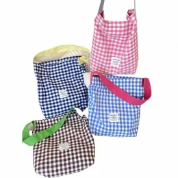Холщовые сумки для магазинов Прочные женские студенческие льняные однотонные сумки на плечо ColorCheck Пледные сумки-тоут большой вместимости Bolsa 39kZ #