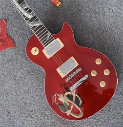 Captadores de guitarra clássica slash, modelo atualizado, versão vermelha transparente, bordo flamejado, top7744574