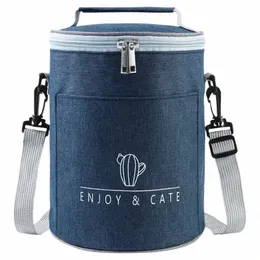 Новая круглая сумка для обеда Portabl Food Thermal Box Утолщенная алюминиевая фольга Insulati Bag Прочный водонепроницаемый офисный холодильник Ланчбокс I6W2 #