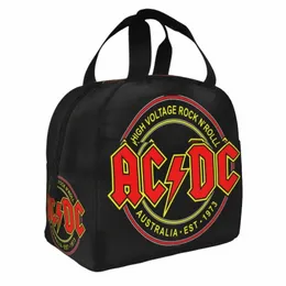 AC DC Rock Isolated Lunch Bags Thermal Bag Lunch Ctainer Heavy Metal Music LEAKsofast Tote Lunch Box Outdoor H3TL#