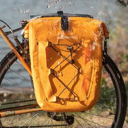 Rockbros防水自転車バッグ25Lトラベルサイクリングバスケット自転車リアラックテールシートトランクパニエ1PCS 240329