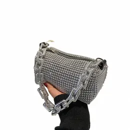 キラキラダイアムデザイン女性向けの小さなクロスボディメンガーバッグ