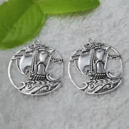 charms 44 Pcs Antique Silver Alloy Sailing Boat Charms Pendant 43x38MM Jewelry Making DIY