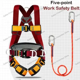 Imbracatura di sicurezza sul lavoro ad alta quota Cintura a cinque punti per tutto il corpo Corda per arrampicata all'aperto Attrezzatura per la costruzione di protezione 240320