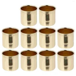 Świece 10pcs metalowy kubek Tealight Uchwyt dekoracyjny zwężający się wosk do lampy DIY, tworząc losowy styl 23 0 5 mm