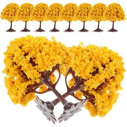 Figurine decorative 10 pezzi Micro paesaggio decorazione albero finto modello scenario treno alberi mini giardino spugna pianta ornamento tavolo di sabbia fai da te