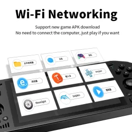 PowKiddy X28 RGB30 Handhållen Game Console Retro Pocket Portable Support HD TV Output Inbyggd WiFi 512G 450 PSP 480 PS2 Game Gift