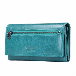 Ctact's HOT Echtes Leder Brieftasche Frauen Kartenhalter Brieftaschen für Frauen LG Stil Geldbörse Weiblichen Handtasche Portfel Damski H3Rf #