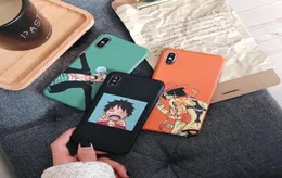 ONE PIECE Phone Case Japan Anime Cartoon Luffy Zoro Coque For iphone Xs MAX XR X 6 6s 7 8 plus Funny smile couple Silicone Capa5252605