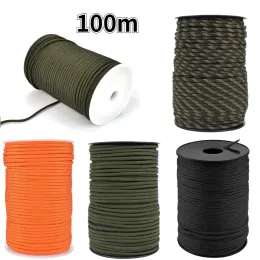 Paracord 100m Dia.3/4mm 5/9 Núcleos de suporte Cordão de paraquedas Corda de acampamento ao ar livre Escalada Caminhadas Equipamento de sobrevivência Acessórios para barraca