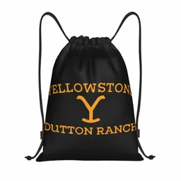 custom Yellowste Dutt Ranch Drawstring Bags for Shop Yoga Backpacks Women Men Sports Gym Sackpack A1dl#