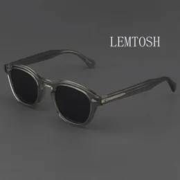 Óculos de sol, homem Johnny Depp Lemtosh polarizou óculos de sol, marca de luxo da marca de luxo de acetato vintage Blue Night Vision Goggles 240320