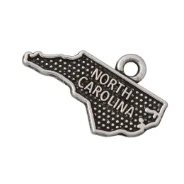 Charms Rainxtar Fashion Vintage Alloy American State Map Charms North Carolina Charm Jewelry Accessorices 14*23mm 50pcs AAC028