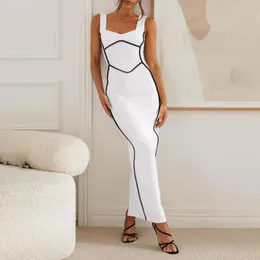 Casual Dresses Women's Suspender Long Dress Fashion Tight European and American Old Money Style Summer Slim Backless Sleeveless