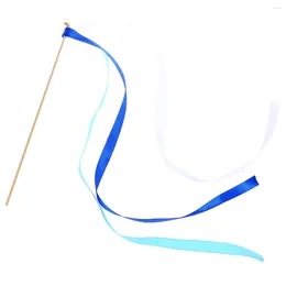 Party Decoration 20st Rand Sticks Fairy Streamers Wands With Tiny Bell Wedding Favors (Blue)