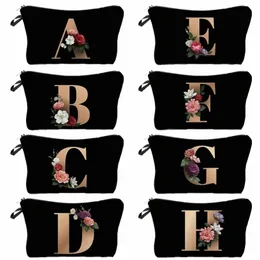 Fr Letter Print Cosmetic Bag ، Zipper Portable Makeup Pouch ، Lightweight Coin Presh Baged Bag Cajas Organizadoras X8Zt#