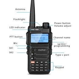 RADTEL RT-610 136-520MHz 108-136MHz AM RX Band Full Band Walkie Talkie Ham Ham Ham Stazioni a due vie Radio Amateur a lungo raggio Vox Noaa