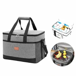 35l Stor Oxford Thermal Insulati Package Picnic Lunch Bento Bags Portable Ctainer Bags Food Isolated Bag Cooler Bag E6VL#