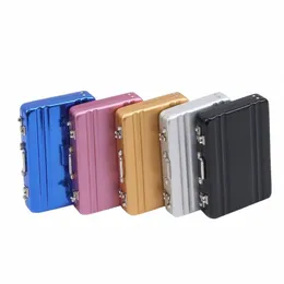 Aluminium Storage Box Busin ID Kreditkort Holder Mini Suitcase Bank Card Box Holder Jewel Case Rectangle Organizer New S3UD#