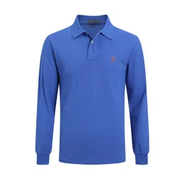 Roupas de marca Top novo de alta qualidade Summer Men's Pony bordou a camisa polo de qualidade Polos de pólo de pólo masculino de secar algodão camisa de manga longa de mangas compridas camisa