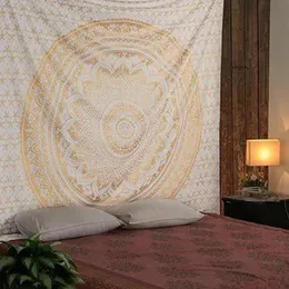Indyjskie gobelin Hippie Wiszący bohemian bedspread Dorm Decor Mandala Thro DIY HOME 240327