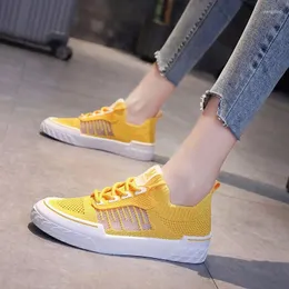 Casual Shoes Mesh Breattable Flat High Top Women's Running Female Footwear Lace Up Korean Erbjudande Främjande våren 2024