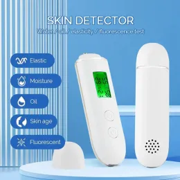 Analisador Testador de umidade da pele Smart Water and Oil Tester Detector Fluorescente Detector LCD Display Facial Skin Hidrure Meter Meter