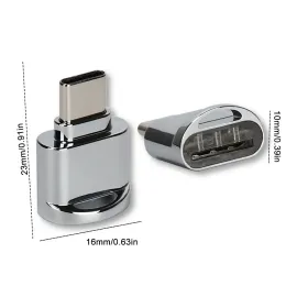 Mini Metal USB 3.1 Typ C -Kartenleser für Mac P9 5S Meizu Pro5 OTG -Adapter kann die microSD/TF -Karte mit dem Hängeseil lesen
