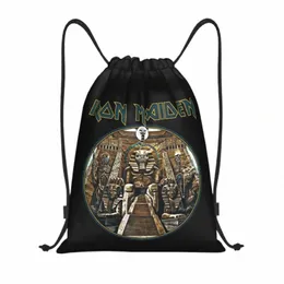 Heavy Metal Maidens Rock Roll Ir Drawstring Sırt Çantası Kadın Erkek Spor SACKE SACKPACK Katlanabilir Mağaza Çantası Çuval U5QL#