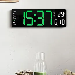 Relógios de mesa LED Digital Alarm Clock Hora Data Temperatura Semana Display Wall-mounted Electronic Wall