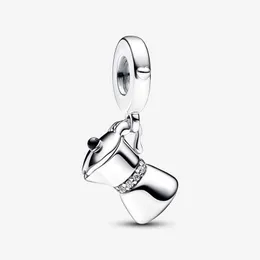 Ciondolo pendente Moka Pot di alta qualità Pandoras Set di ciondoli di lusso in argento sterling 925 Bracciale che fa ciondoli Collana di design Ciondolo Scatola originale Commercio all'ingrosso della fabbrica