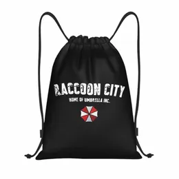 racco City Home Of Umbrella Corporati Corp Zaino con coulisse Borsa da palestra sportiva per uomo Donna Videogioco Training Sackpack Y6w3 #