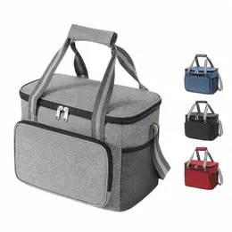 14l Outdoor Cooler Lunch Bag Cam Picnic Drink Custodia termica isolata Lunchbox Bag Impermeabile Tracolla per alimenti Thermos Box H37F #