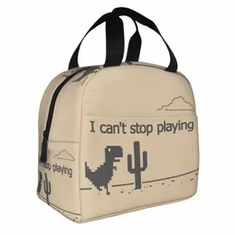 No Internet Dinosauro isolato Lunch Tote Bag Dispositivo di raffreddamento portatile termico Cibo Dino Geek Lunch Box per le donne Scuola Picnic Bento Box s3vZ #