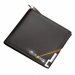 Baellerry Short Men Wallets اسم مجاني اسم Kpop Slim حامل بطاقة فاخرة من الذكور محفظة صغيرة Mey Clips Brand Men's المحافظ J0TB#